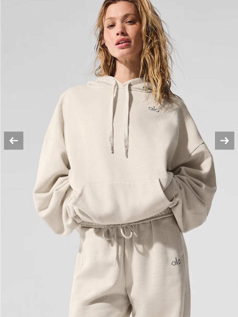 ALO Yoga Women's Accolade Hoodie Bone Size M